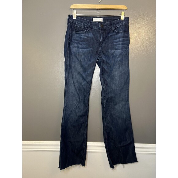 Habitual Jeans Womens 27 Dark Wash Bootcut Raw Hem Made In USA Stretch Denim - Picture 2 of 10